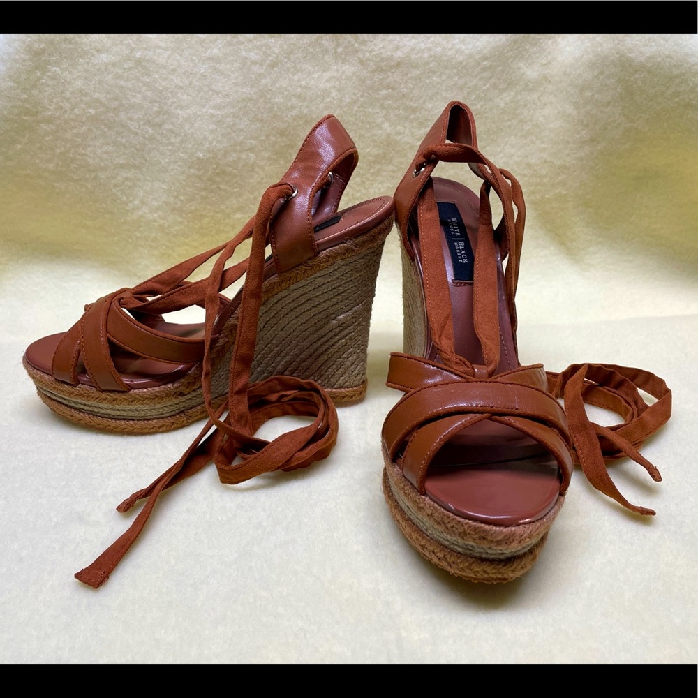 White House Black Market lace wedges